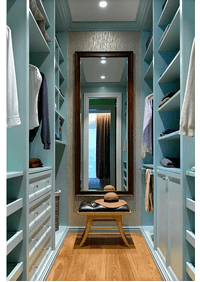 Параллельная гардеробная комната с большим зеркалом Сальск
